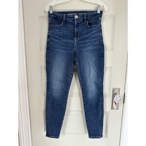 American Eagle Outfitters Next Level Stretch Skinny Jeans Blue Wash SZ 6 Short
